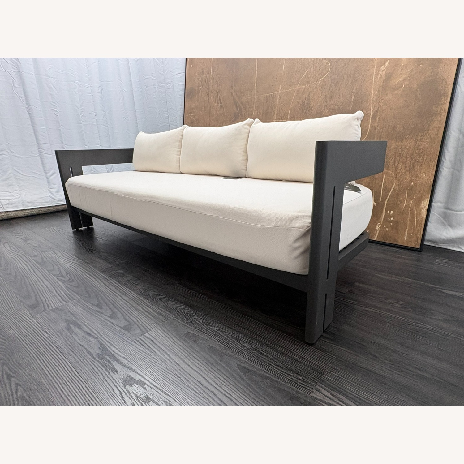 Restoration Hardware Matira Aluminum Sofa 84" | Iron | Natural - image-20