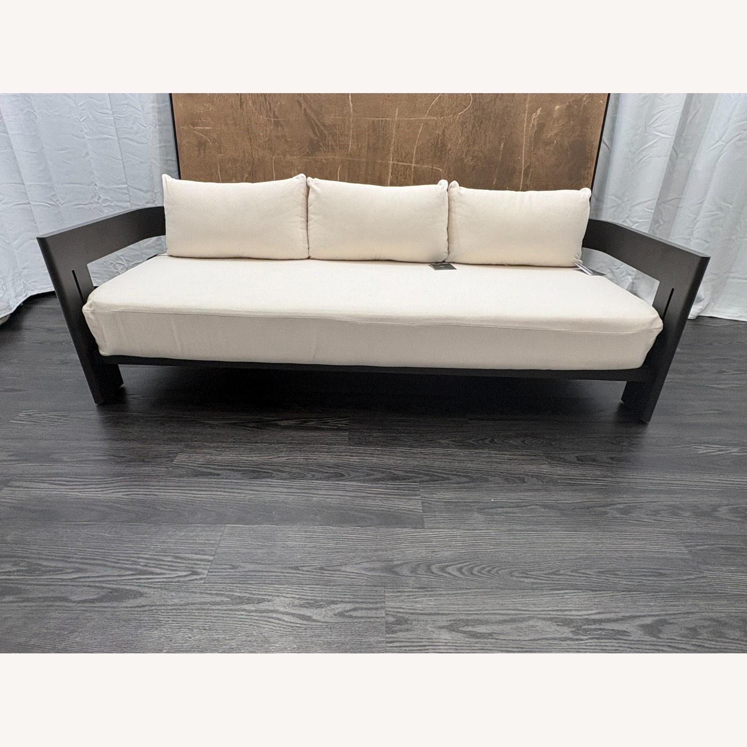 Restoration Hardware Matira Aluminum Sofa 84" | Iron | Natural - image-6