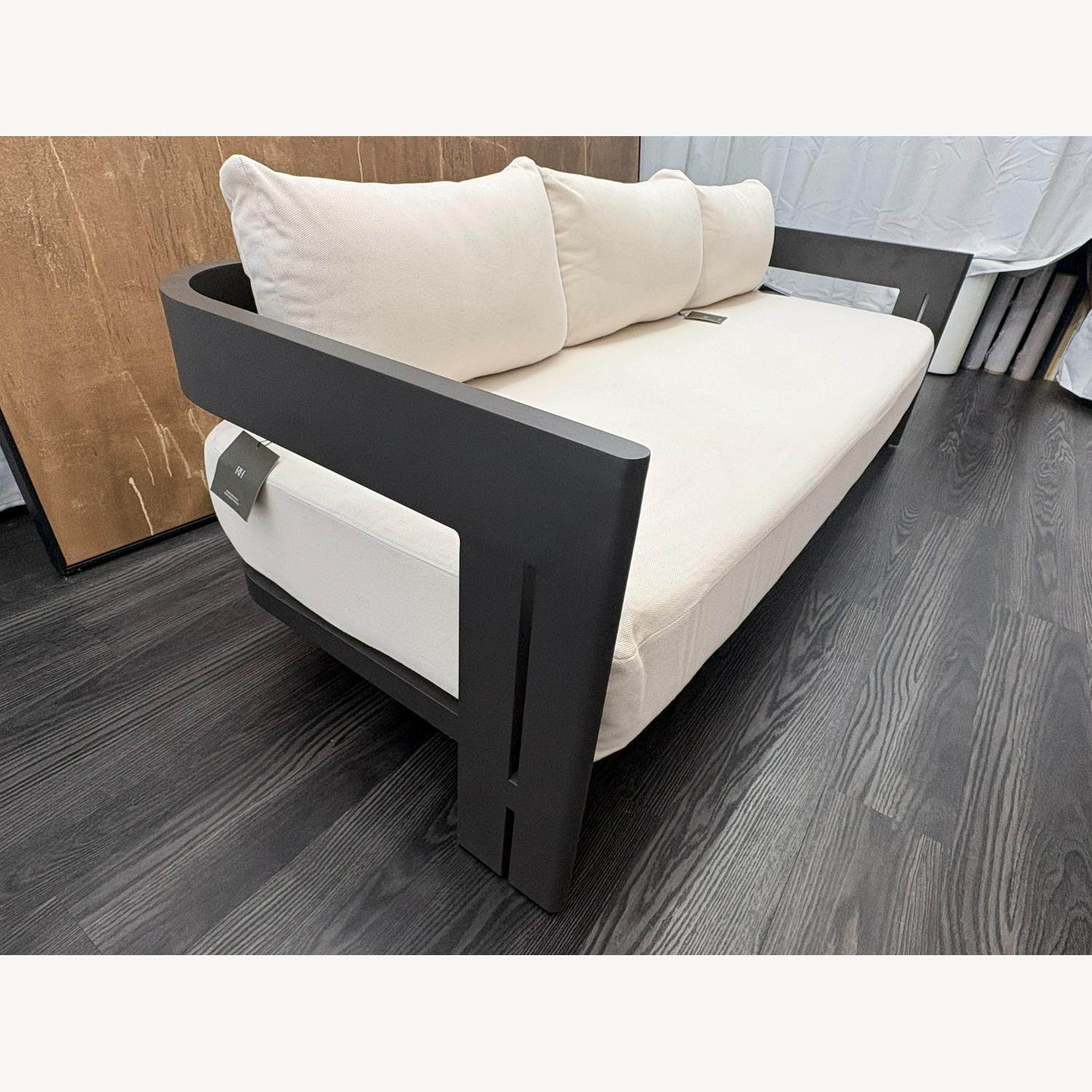 Restoration Hardware Matira Aluminum Sofa 84" | Iron | Natural - image-19
