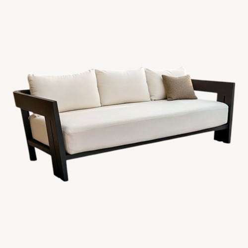 Used Restoration Hardware Matira Aluminum Sofa 84" | Iron | Natural for sale on AptDeco