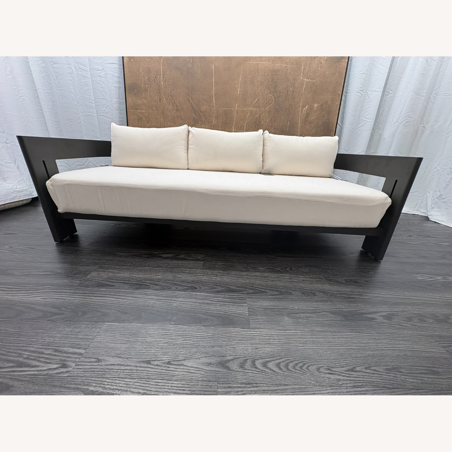 Restoration Hardware Matira Aluminum Sofa 84" | Iron | Natural - image-10