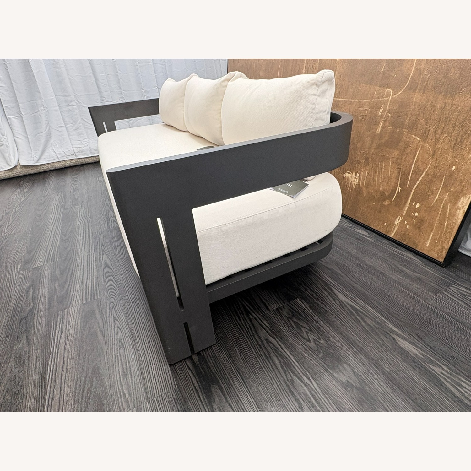 Restoration Hardware Matira Aluminum Sofa 84" | Iron | Natural - image-17