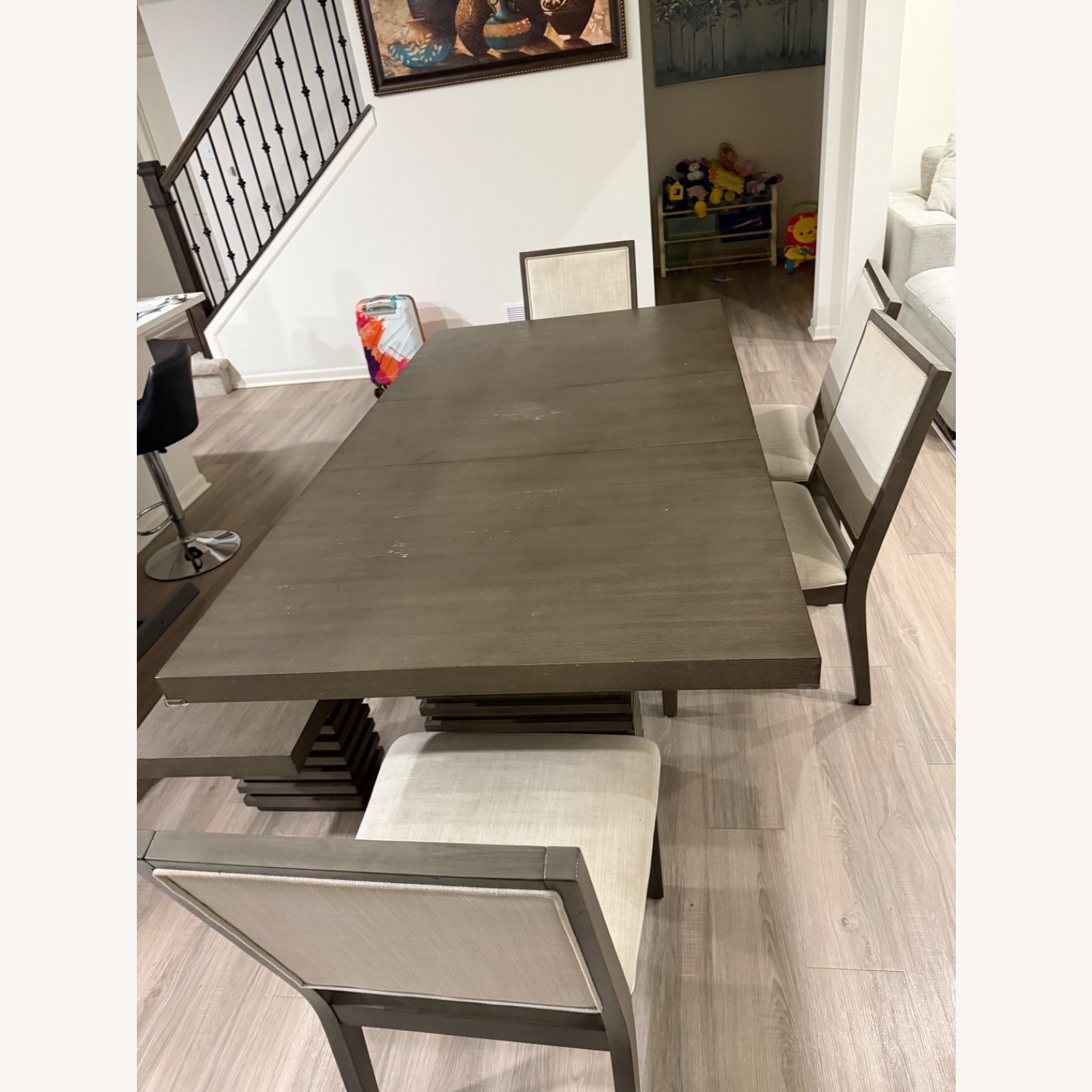 Dark Brown Wood Dining Set - image-2