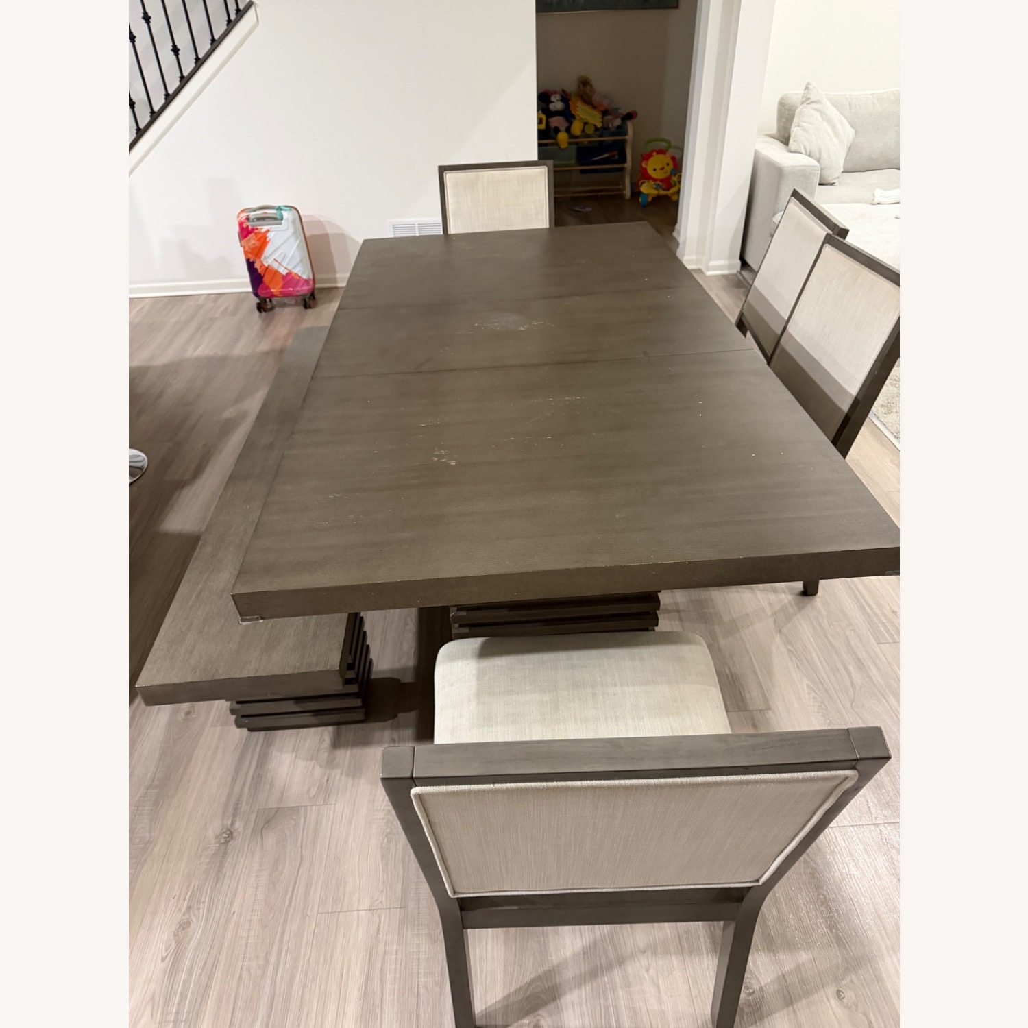 Dark Brown Wood Dining Set - image-1