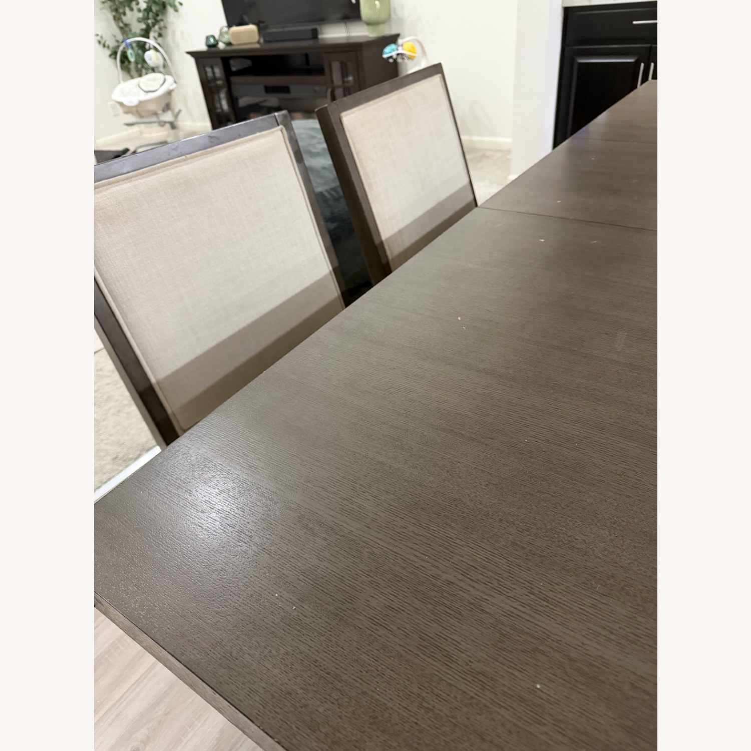 Dark Brown Wood Dining Set - image-3