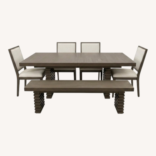 Used Dark Brown Wood Dining Set for sale on AptDeco