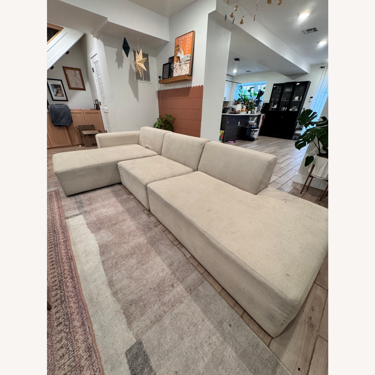 Floyd White Fabric 3+ Piece Sectional - image-3
