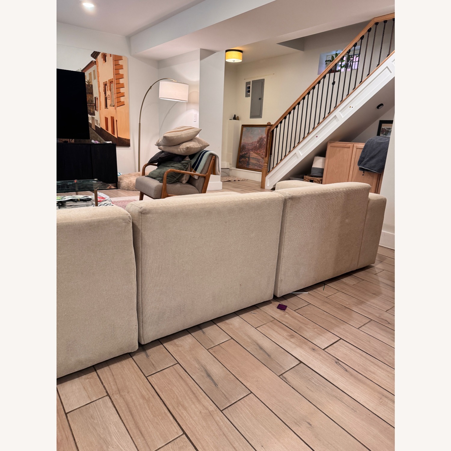 Floyd White Fabric 3+ Piece Sectional - image-6