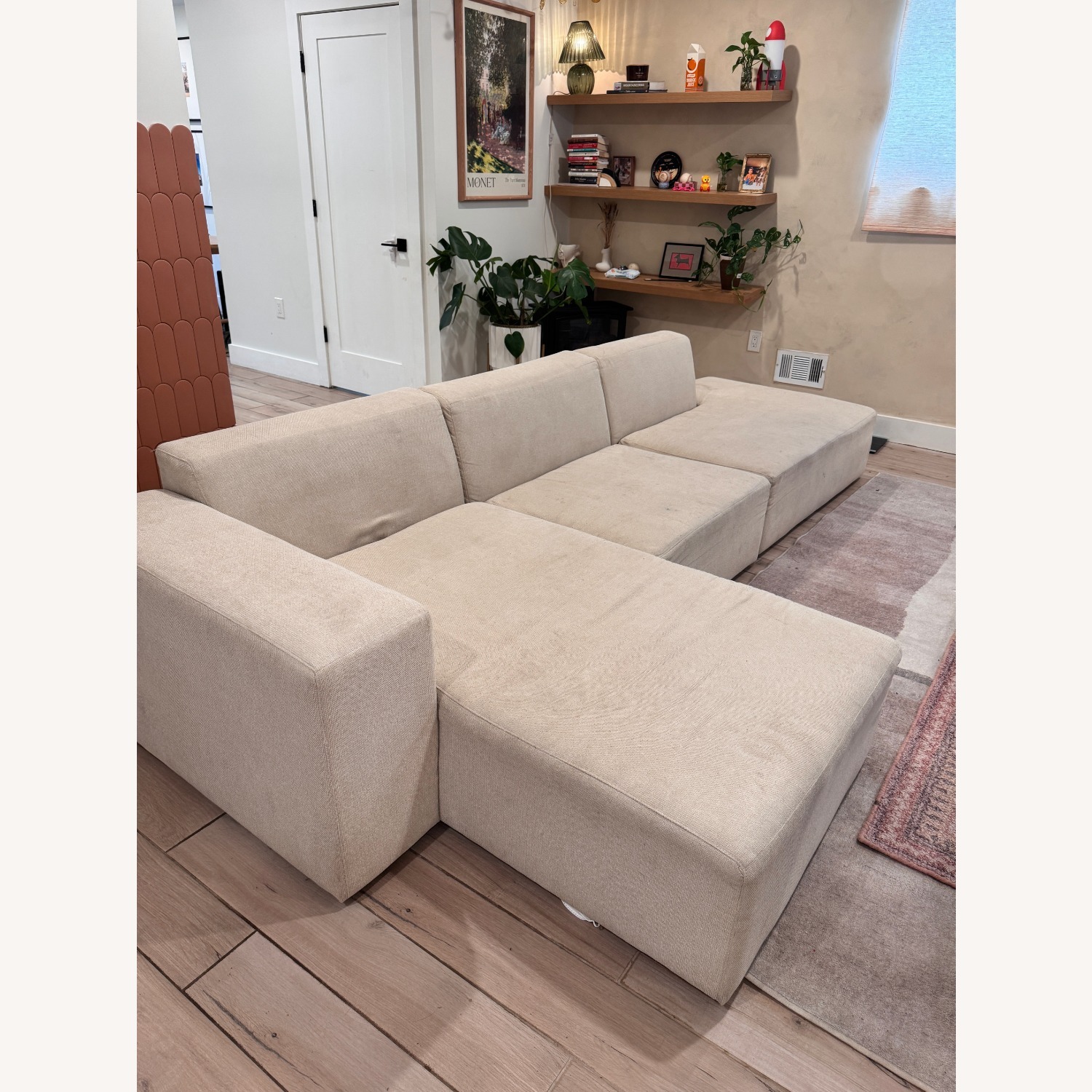 Floyd White Fabric 3+ Piece Sectional - image-1