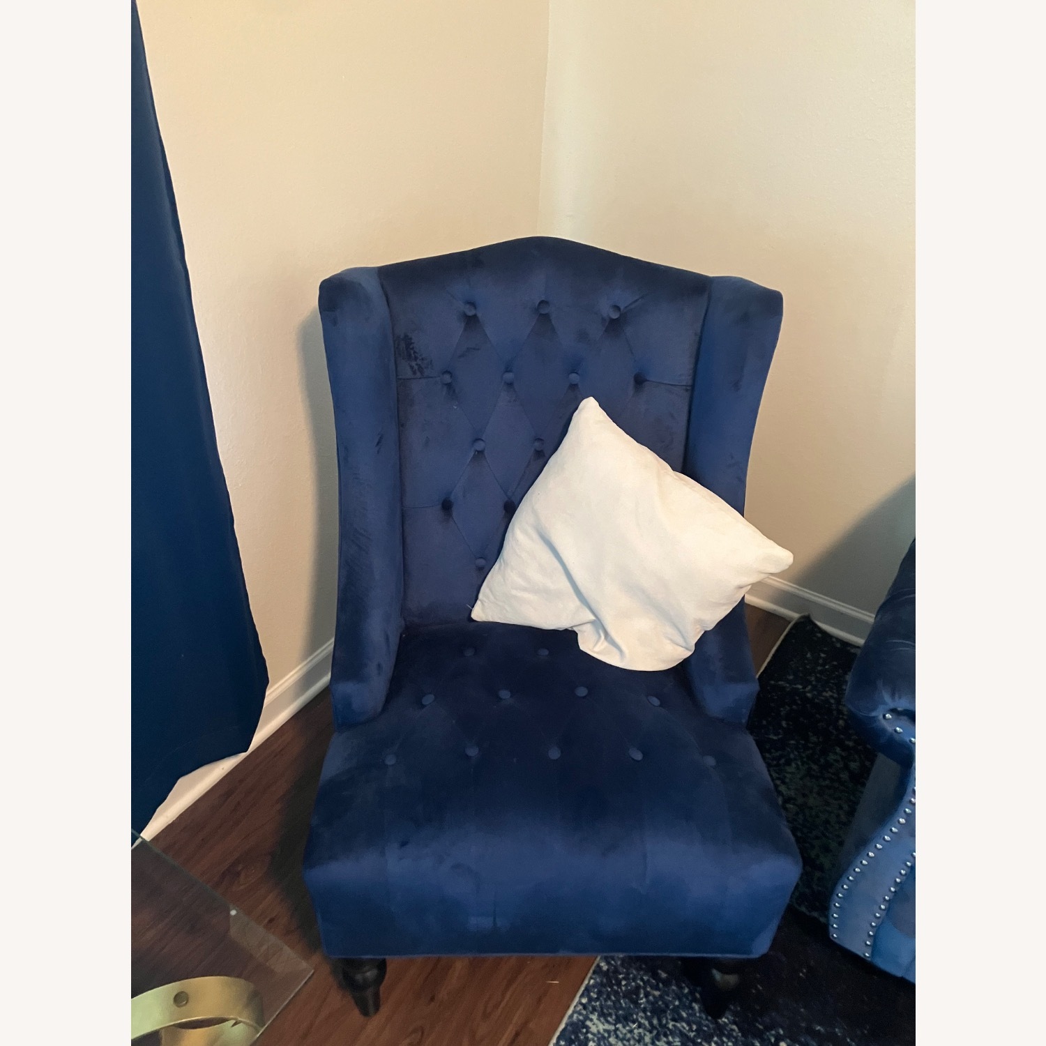 Christopher Knight Home Blue Velvet Accent Chair - image-3