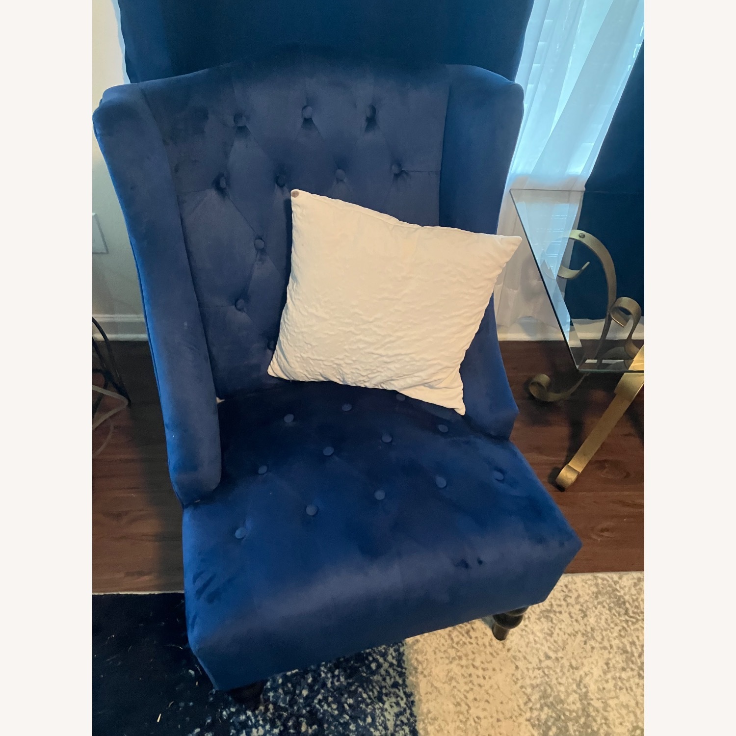 Christopher Knight Home Blue Velvet Accent Chair - image-2