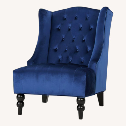 Used Christopher Knight Home Blue Velvet Accent Chair for sale on AptDeco