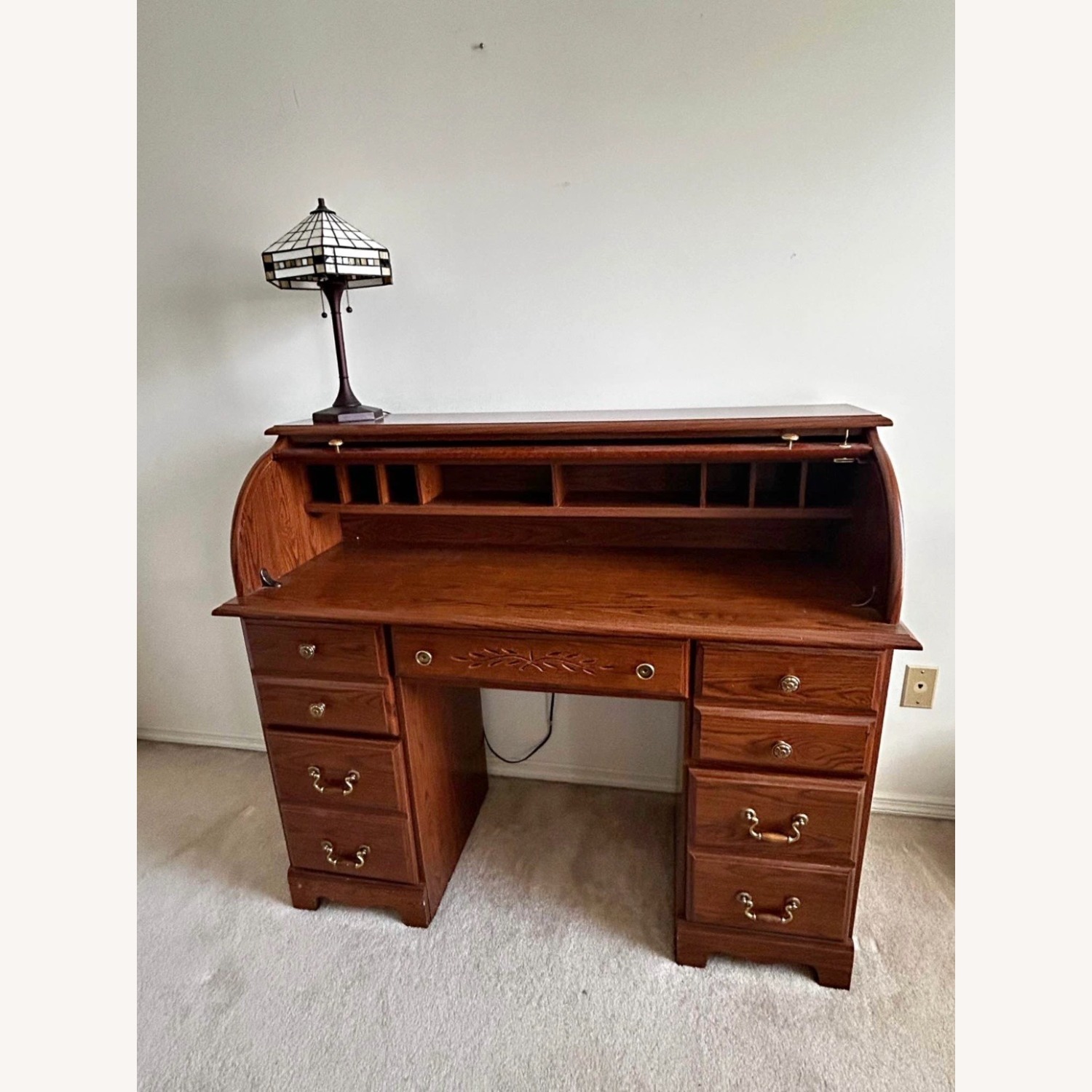 Vintage/Antique Dark Brown Wood Desk - image-2
