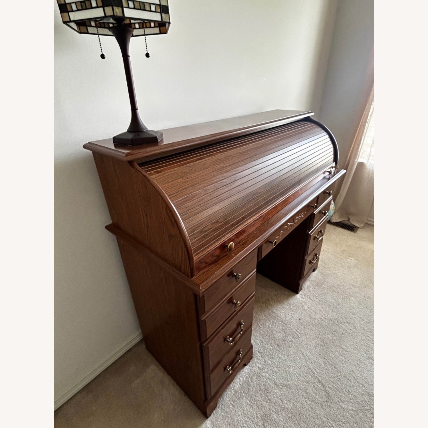 Vintage/Antique Dark Brown Wood Desk - image-3