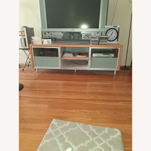 Used Vintage/Antique Light Brown Wood Media Storage for sale on AptDeco