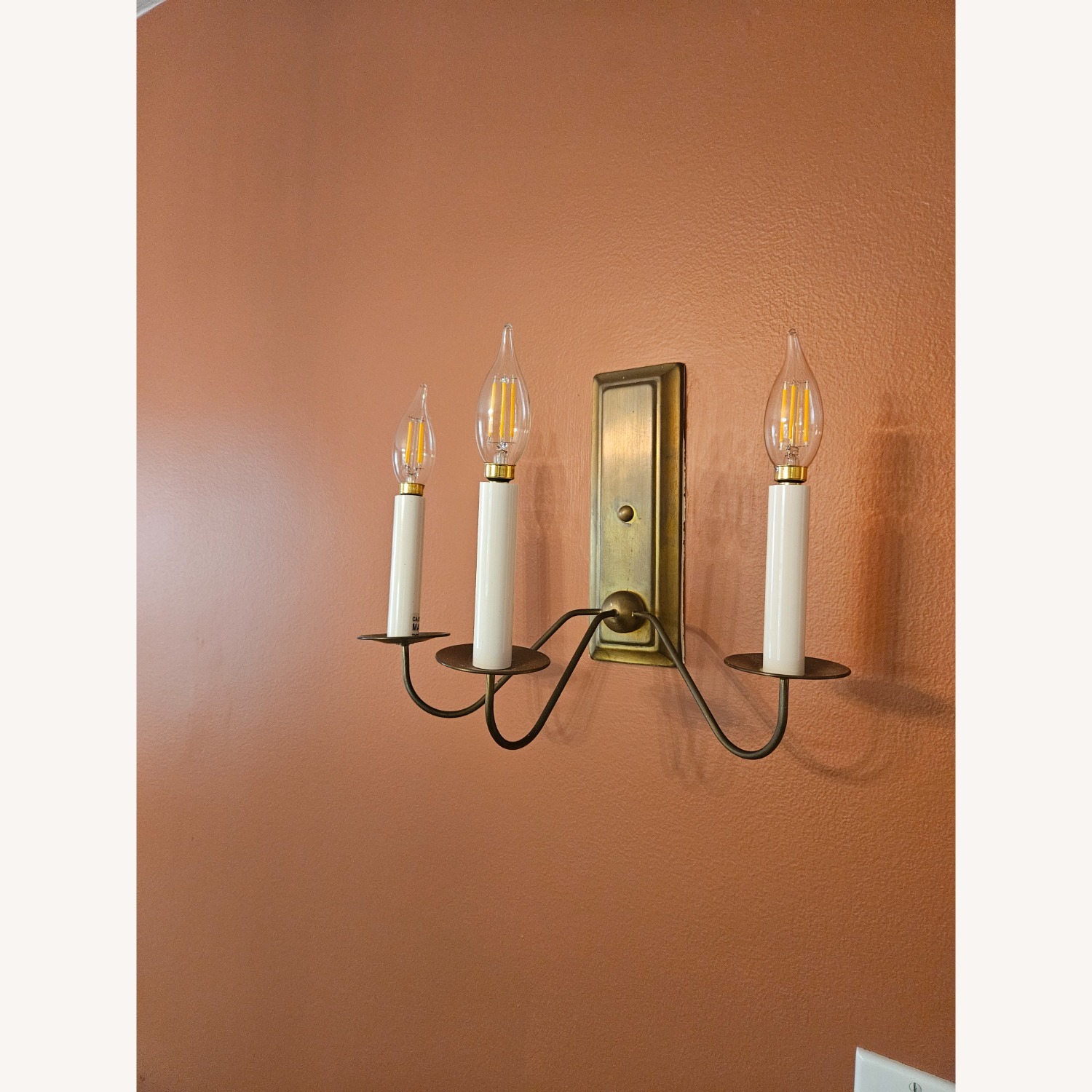 Vintage Brass Wall Lamp with 3 Lights - image-2