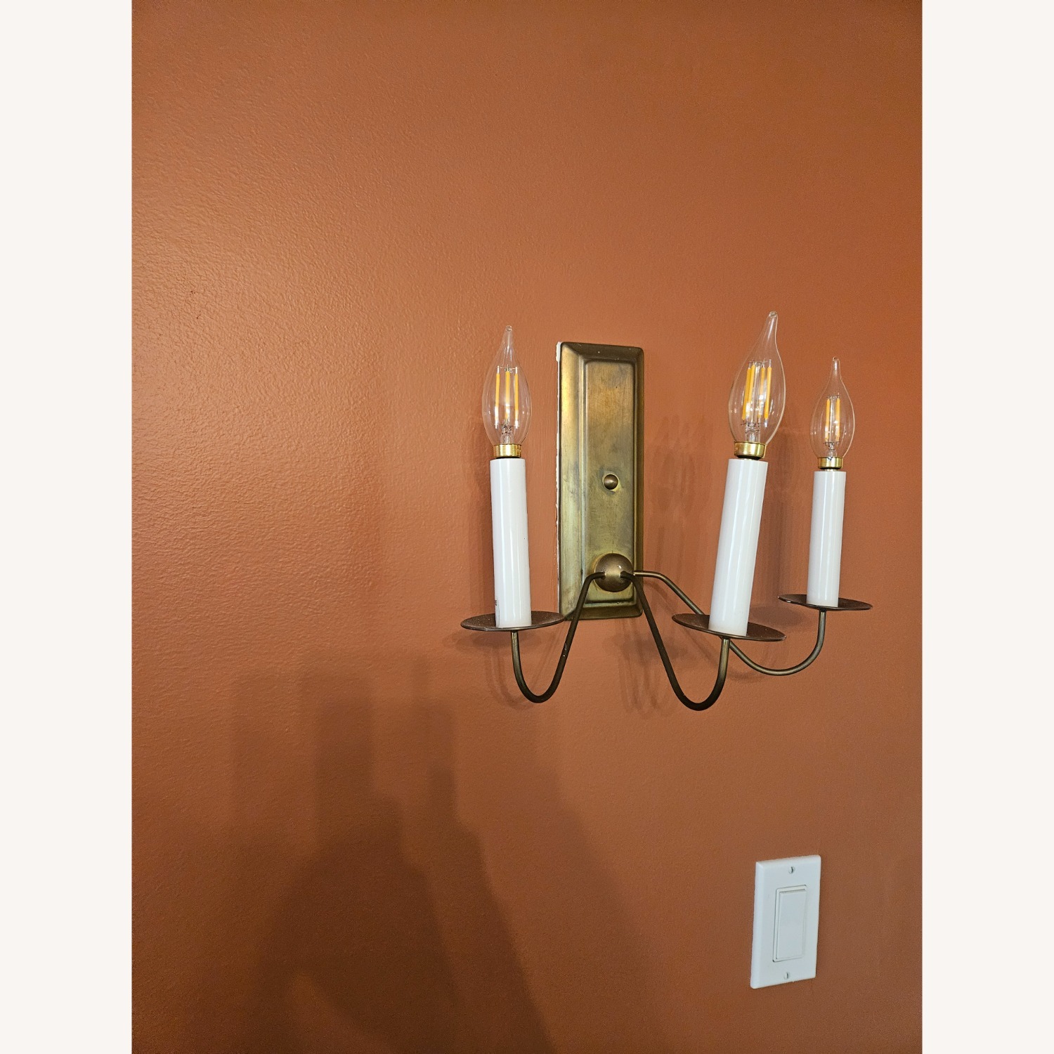 Vintage Brass Wall Lamp with 3 Lights - image-3