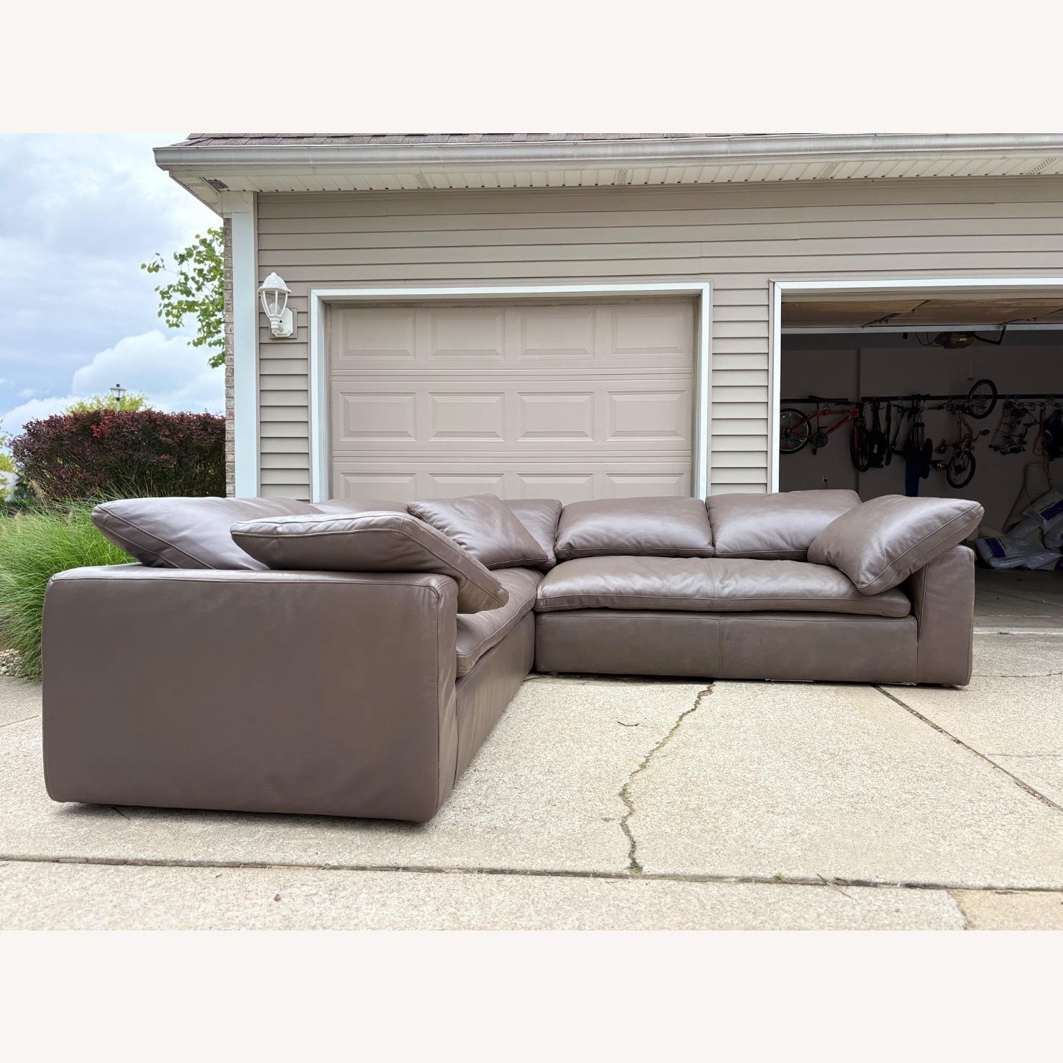 Restoration Hardware Cloud Leather Sectional - image-2
