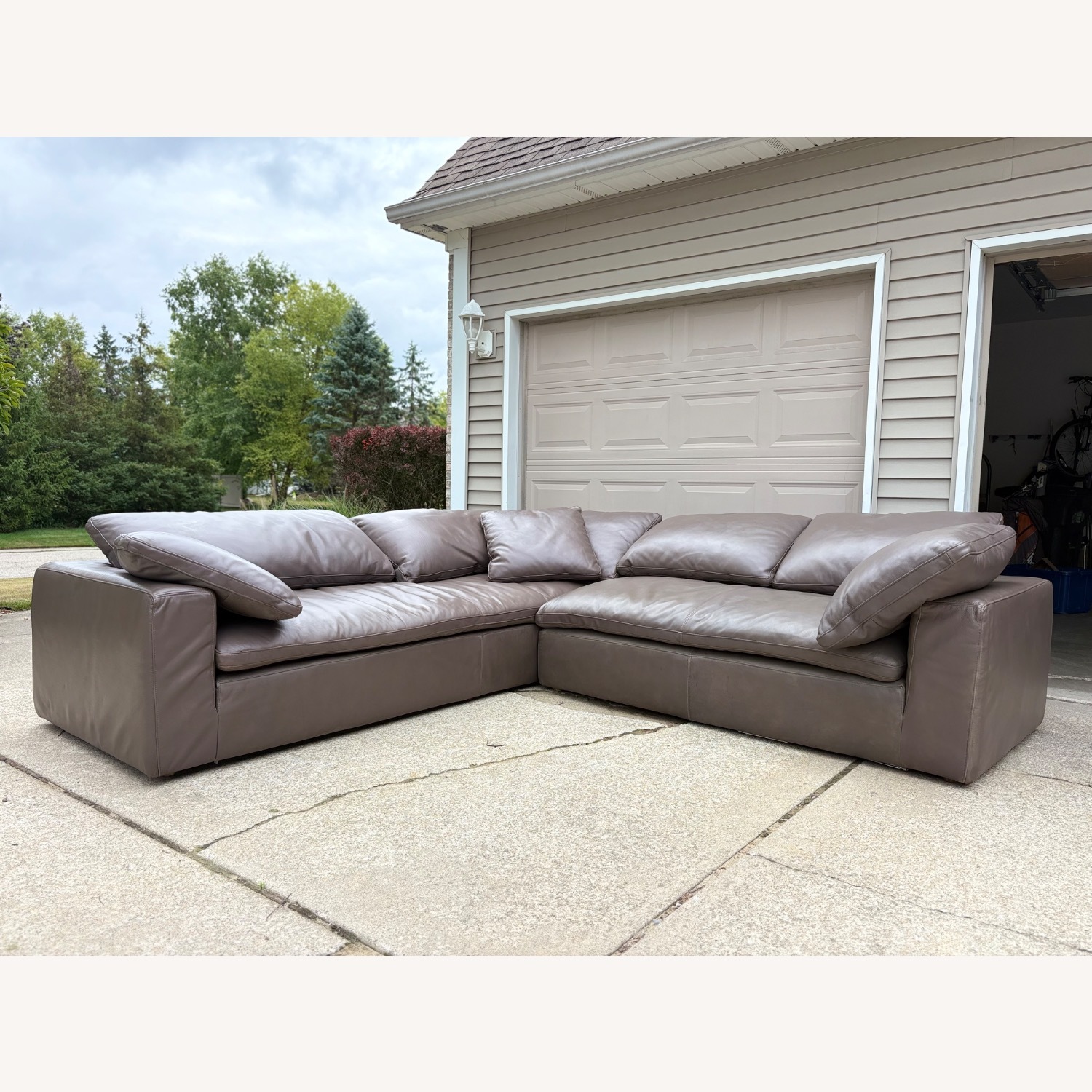 Restoration Hardware Cloud Leather Sectional - image-1