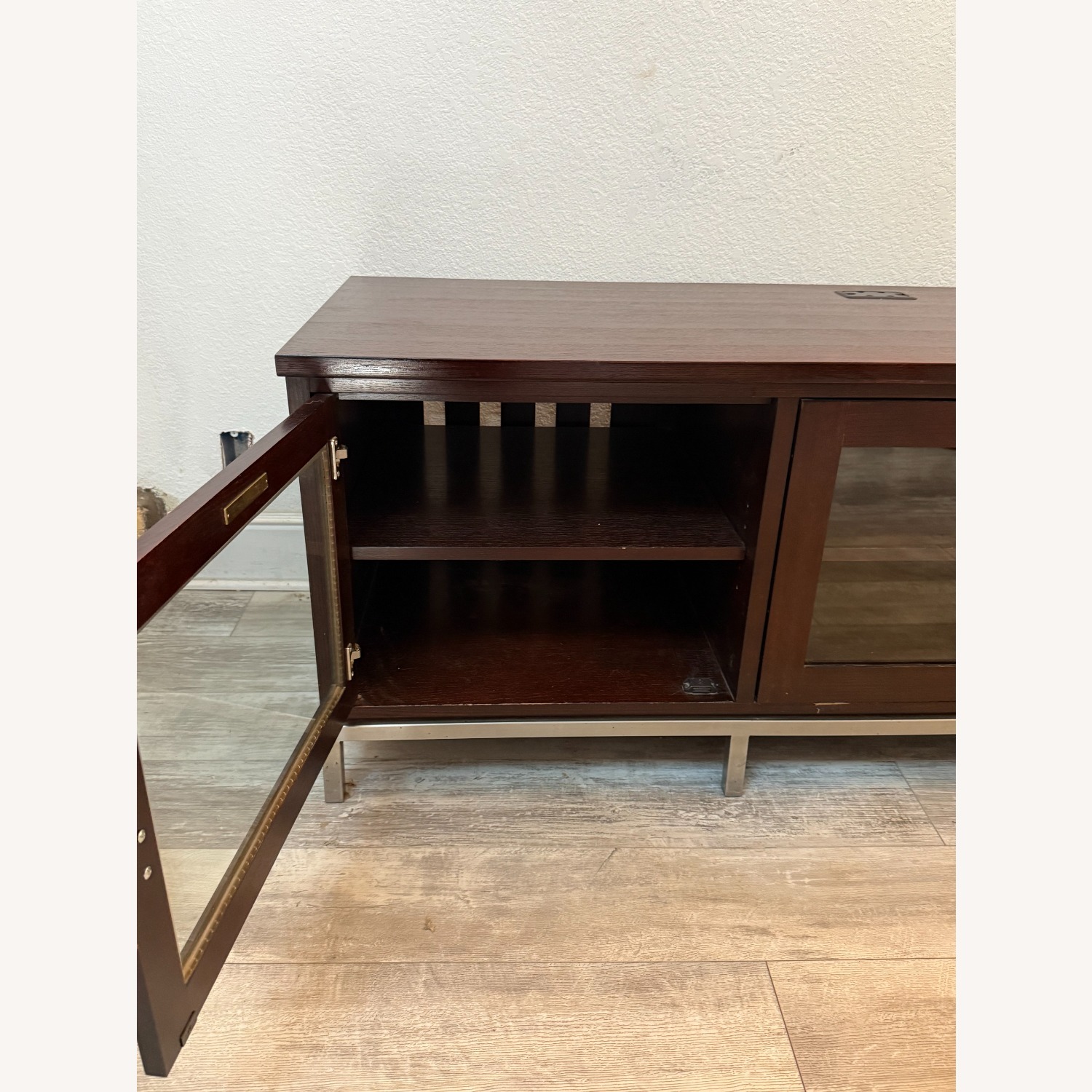 Ethan Allen Dark Brown Wood Media Storage - image-3