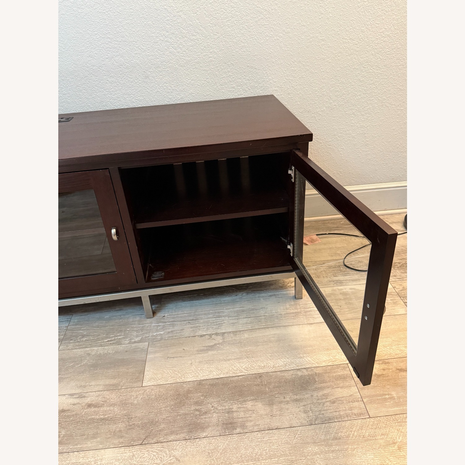 Ethan Allen Dark Brown Wood Media Storage - image-4