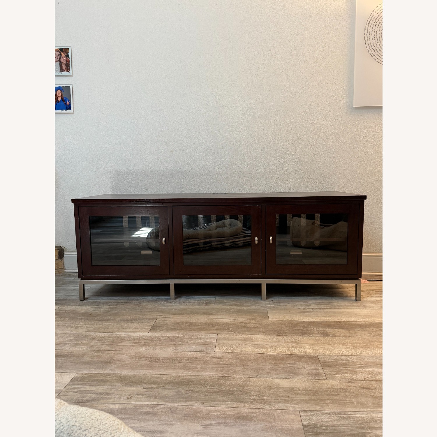 Ethan Allen Dark Brown Wood Media Storage - image-1