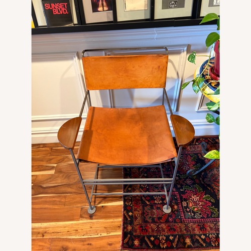 Used Kevin Walz MCM Iron and Leather Chair Set for sale on AptDeco