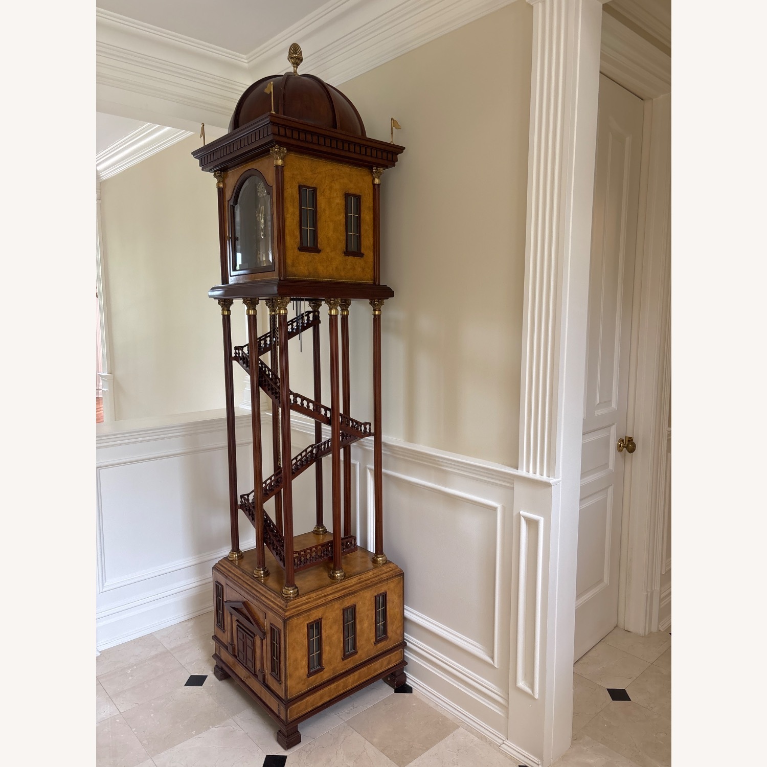 Maitland-Smith Grandfather Clock With Staircase - image-2