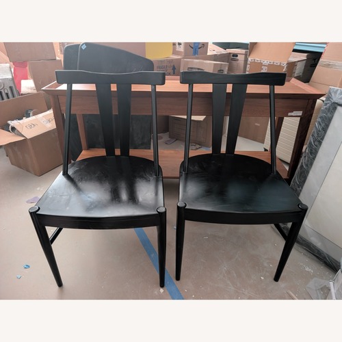Used Ballard Designs Bentham Black Wood Dining Chairs for sale on AptDeco