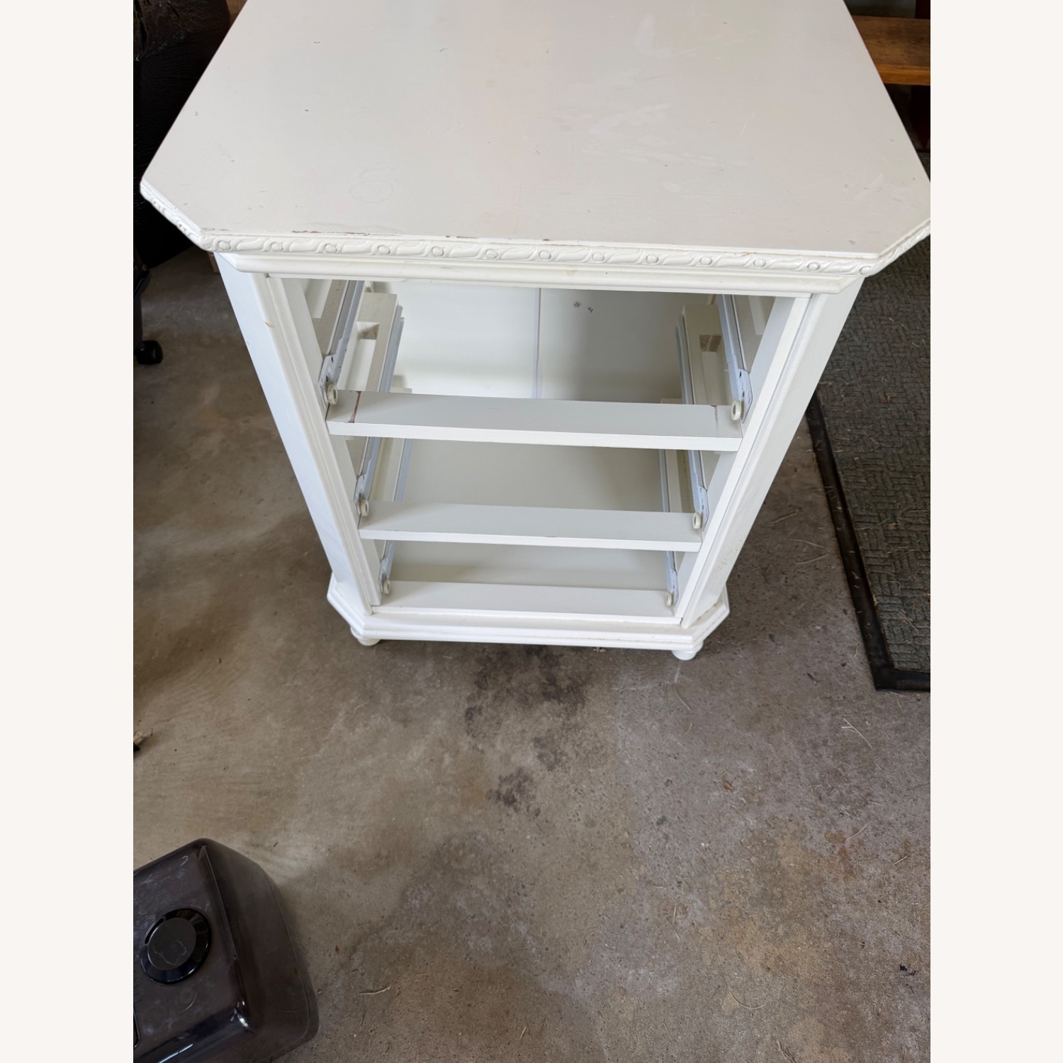 Vintage White Octagonal Nightstand - image-1