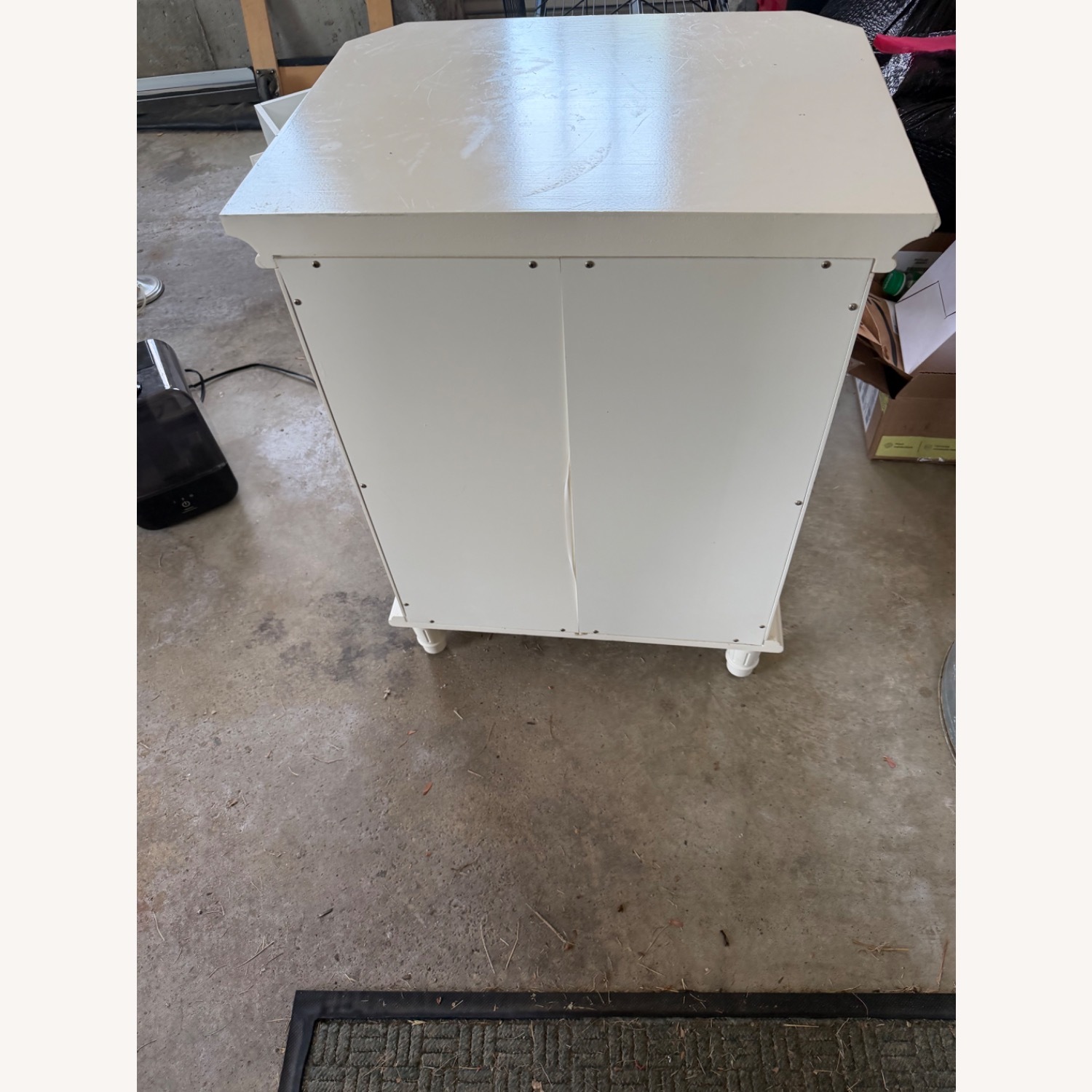 Vintage White Octagonal Nightstand - image-2