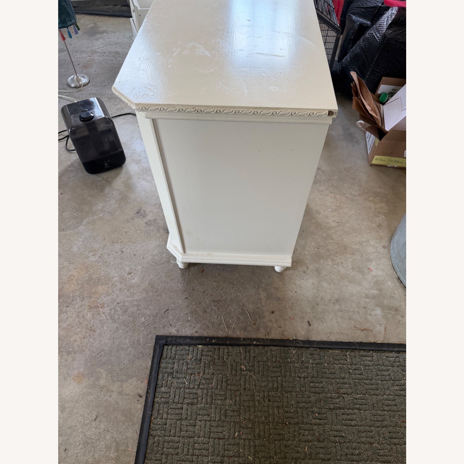 Vintage White Octagonal Nightstand - image-3