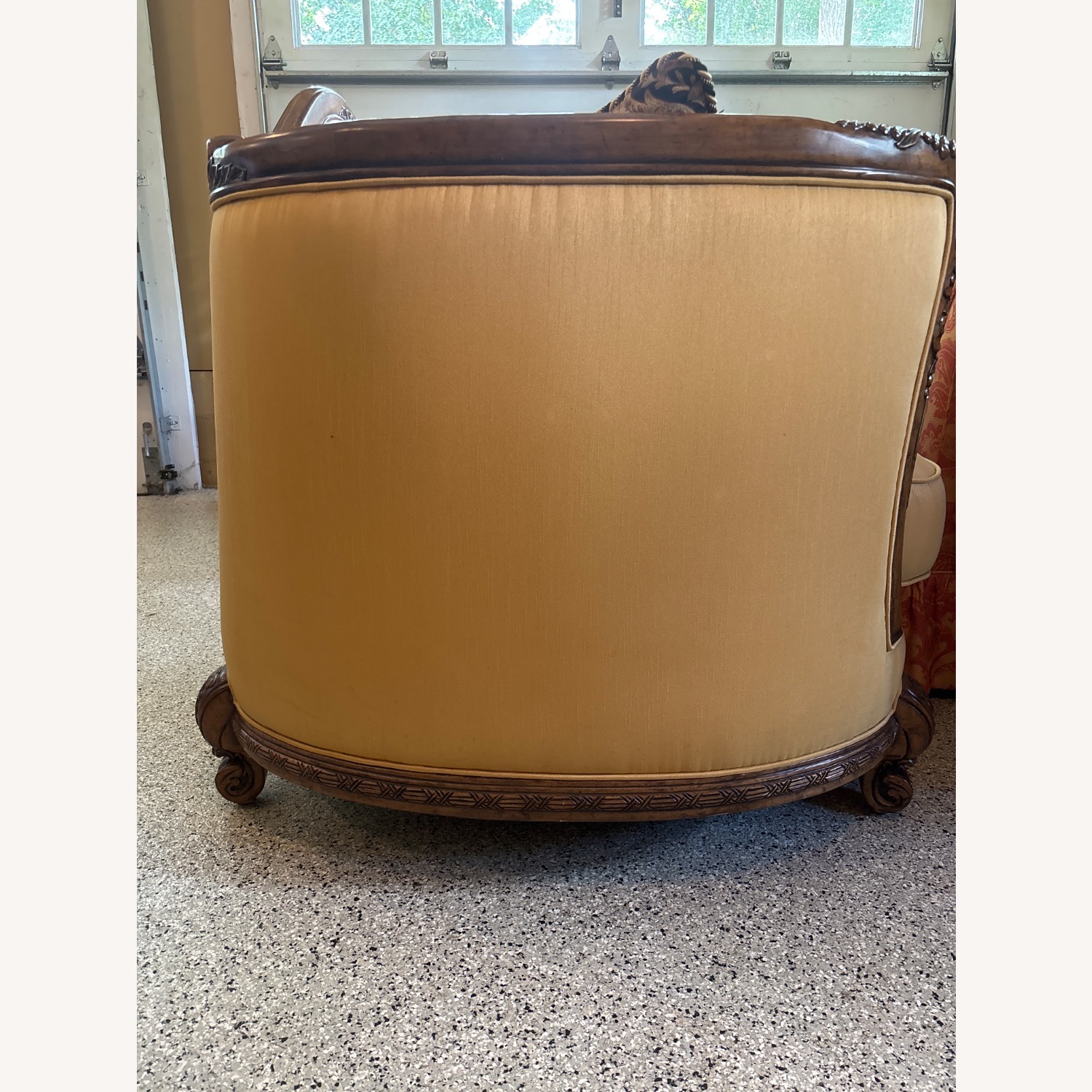 Michael Amini Gold Wood Trim Couch - image-2