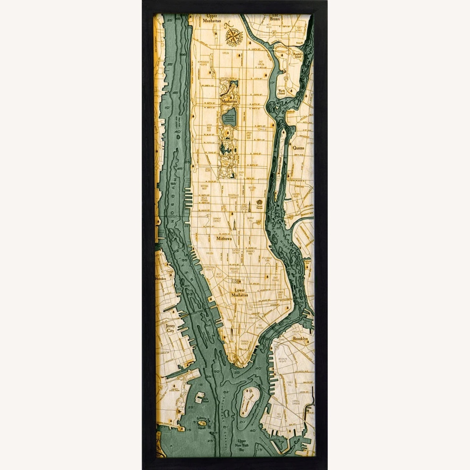 3-D Carved Wood Chart of Manhattan - image-5