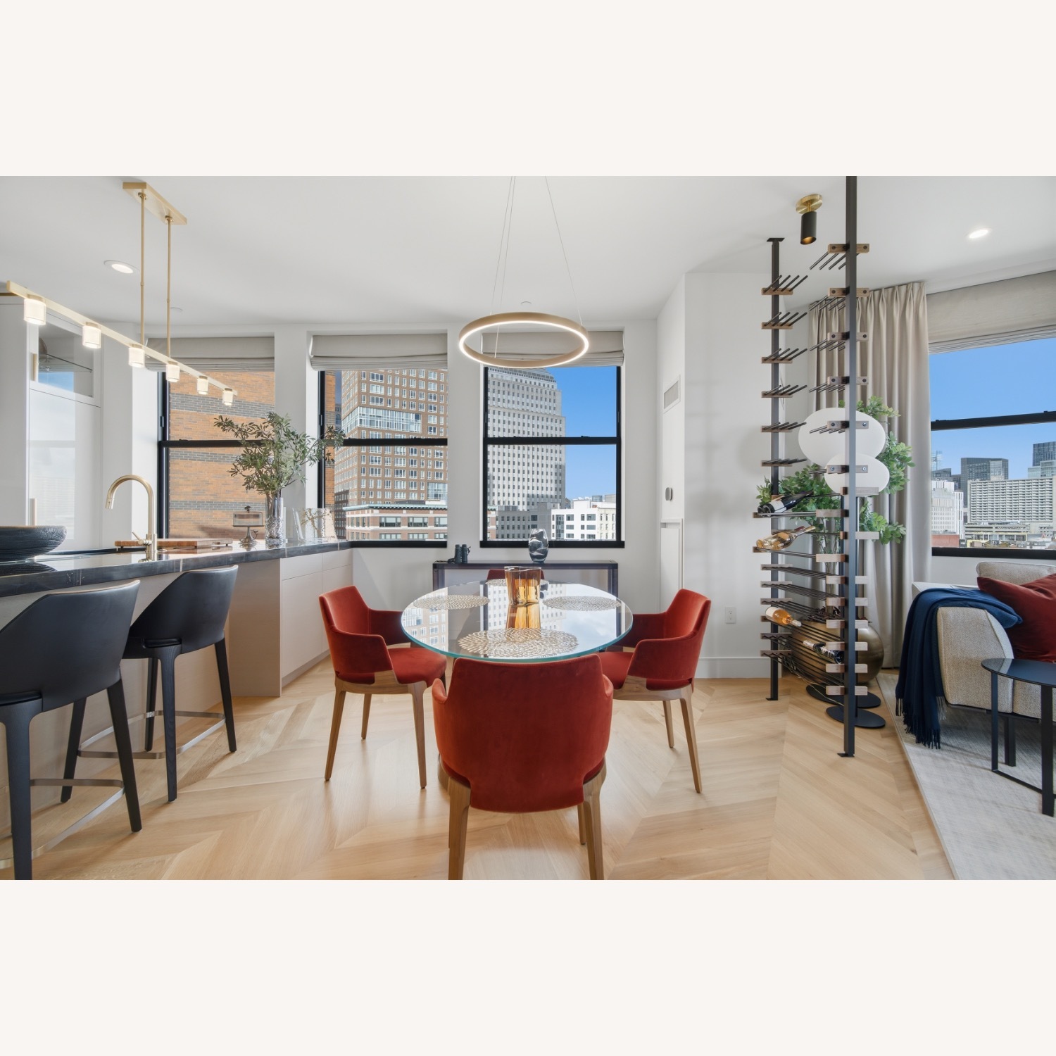 Capri Custom Oval Glass Dining Table Velis Chairs  - image-3