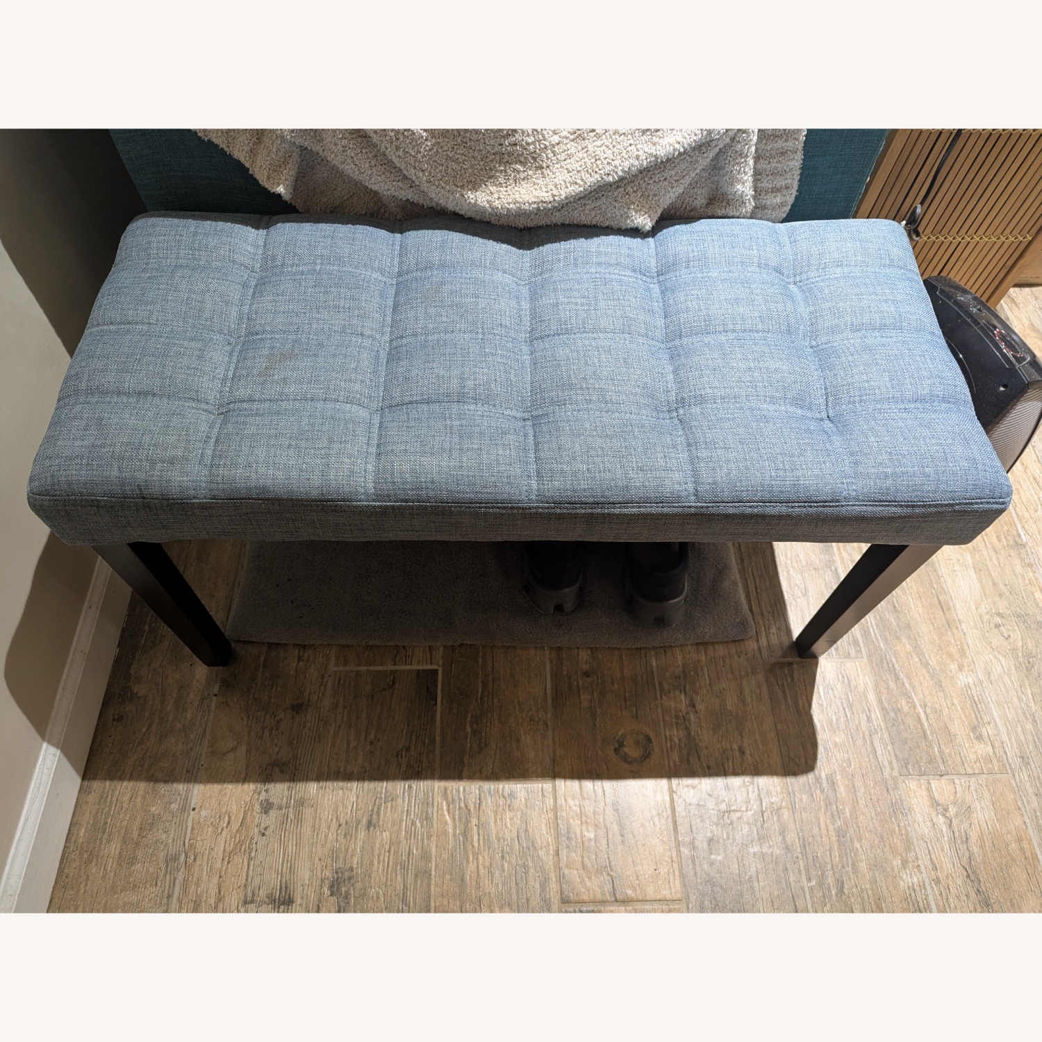 Helsel Polyester Upholstered Bench by Three Posts - image-2