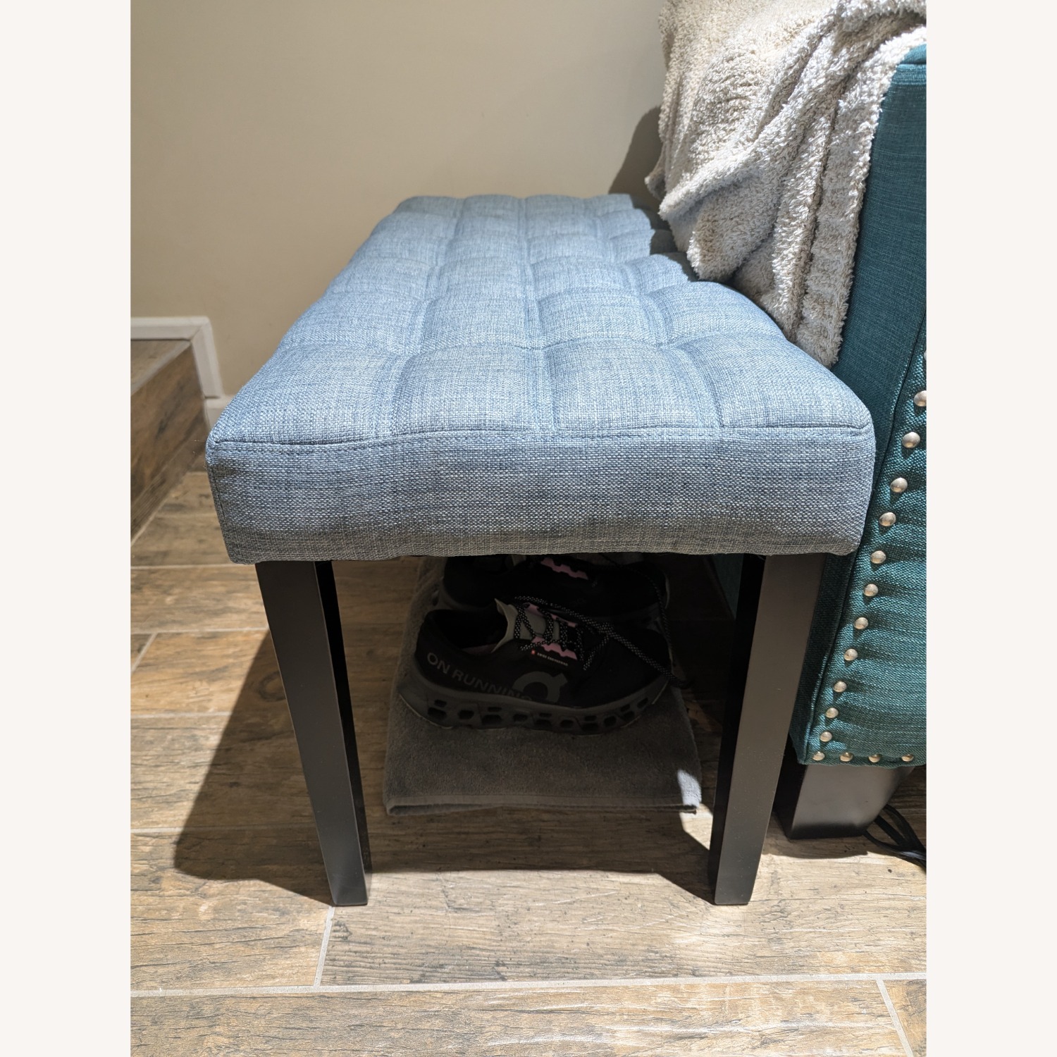 Helsel Polyester Upholstered Bench by Three Posts - image-1