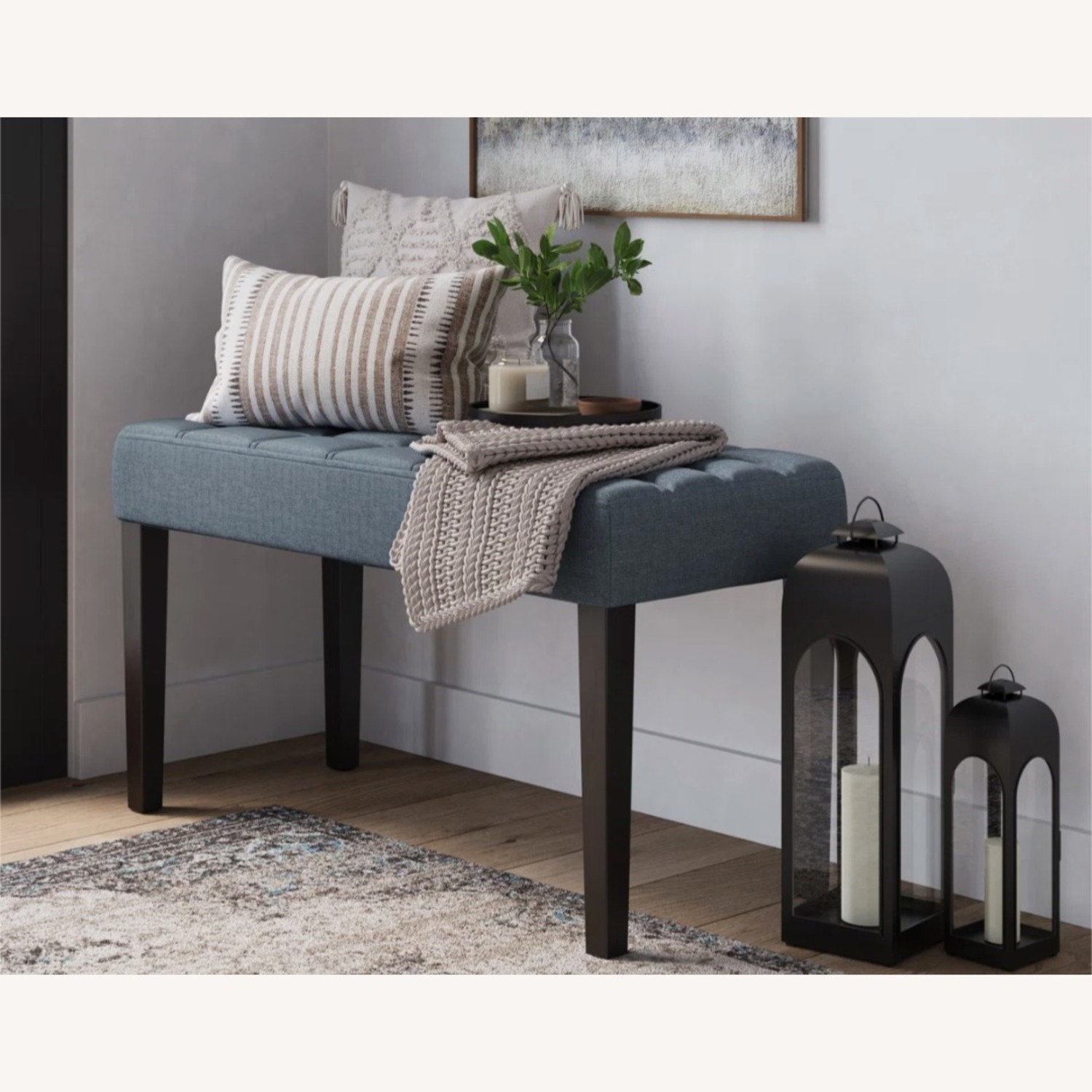 Helsel Polyester Upholstered Bench by Three Posts - image-3