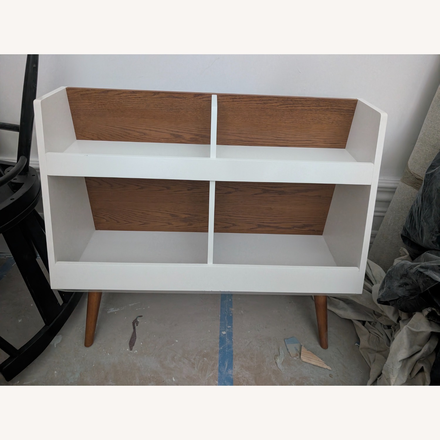 Crate & Kids Walnut and White Mid-Century Bookcase - image-2