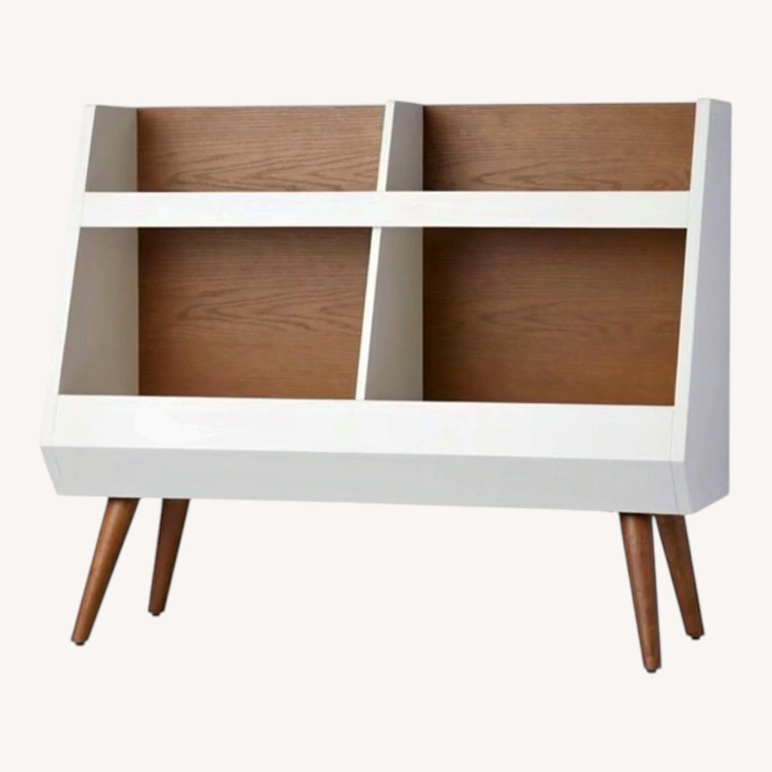 Crate & Kids Walnut and White Mid-Century Bookcase - image-0