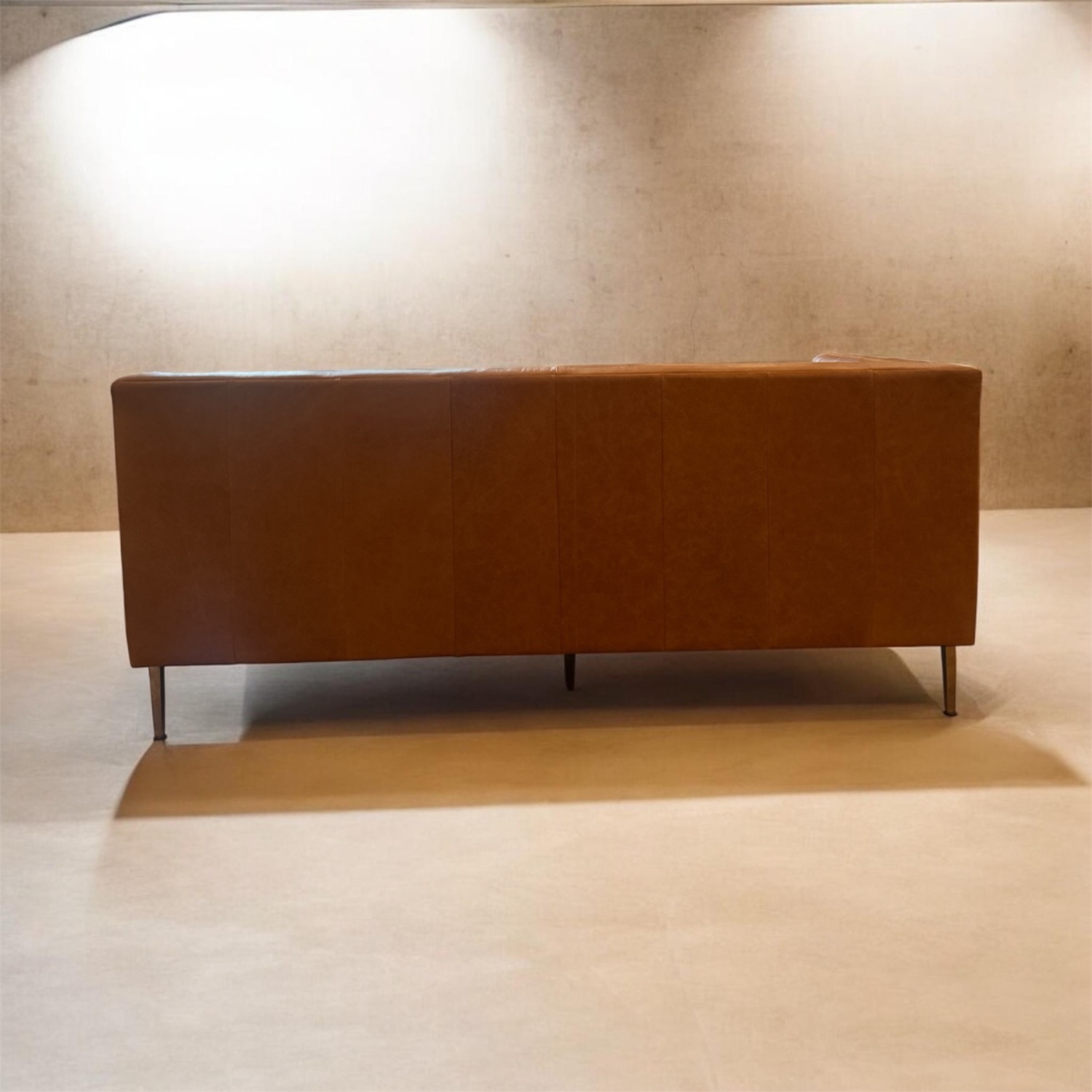 CB2 Savile Leather Tufted Apartment Sofa - image-3