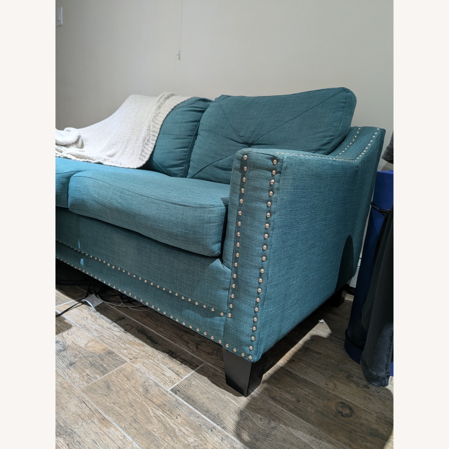 Lowe's Vaillancourt Loveseat Sofa Teal - image-1