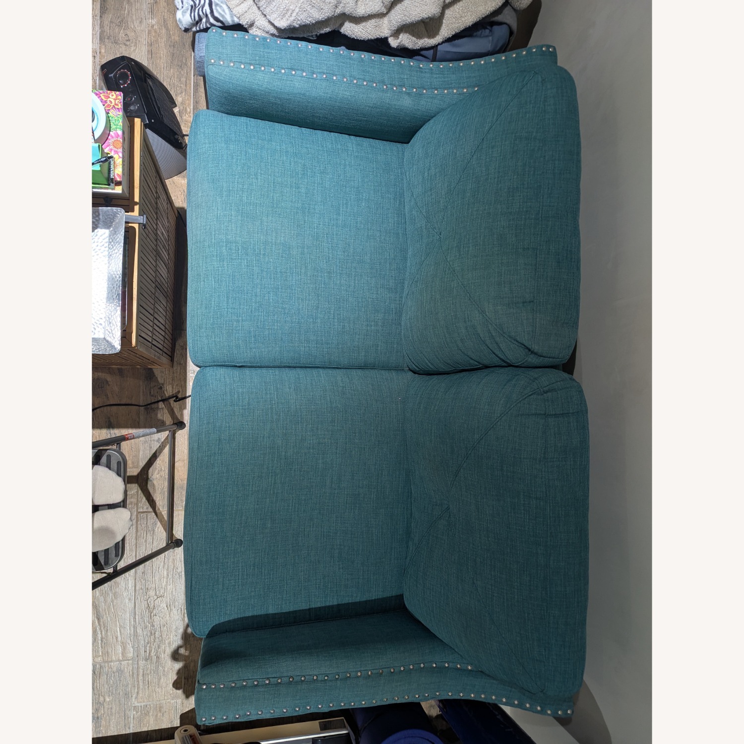 Lowe's Vaillancourt Loveseat Sofa Teal - image-2