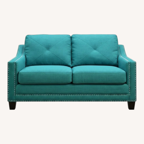 Used Lowe's Vaillancourt Loveseat Sofa Teal for sale on AptDeco