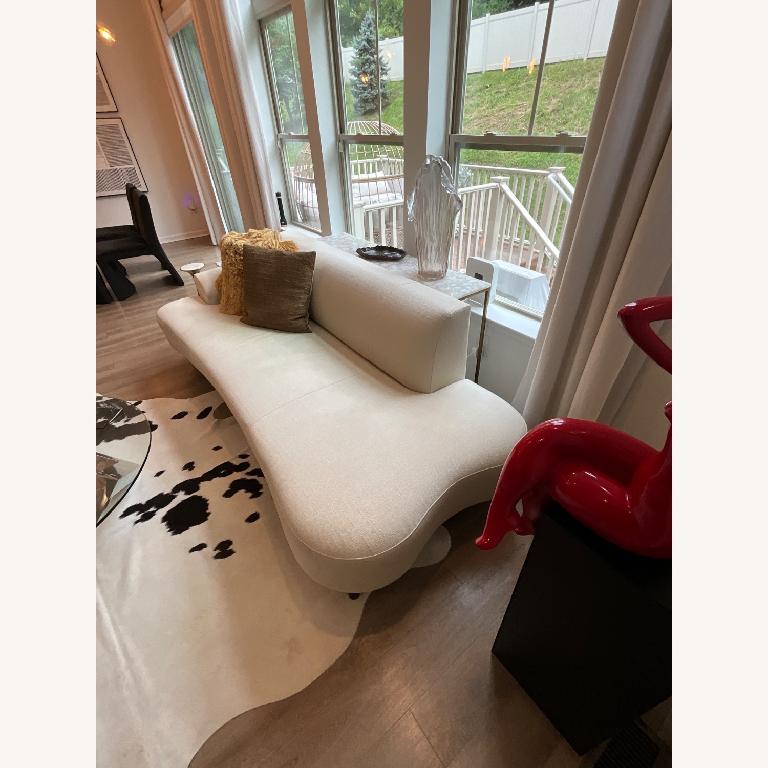 Crate & Barrel Bella White Fabric 3+ Seater Sofa - image-4