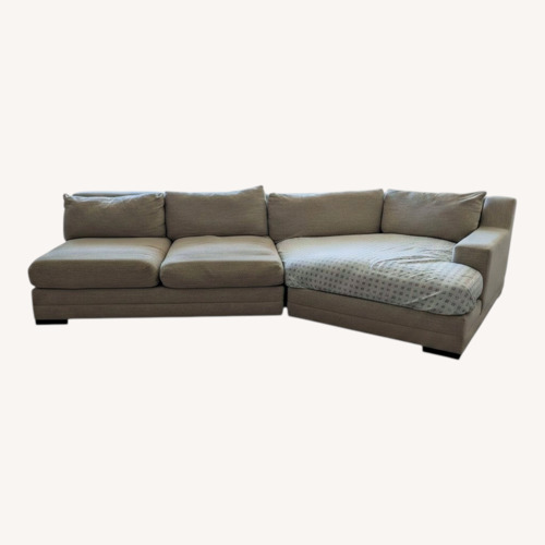 Used Living Spaces Natural Fabric 2 Piece Sectional for sale on AptDeco