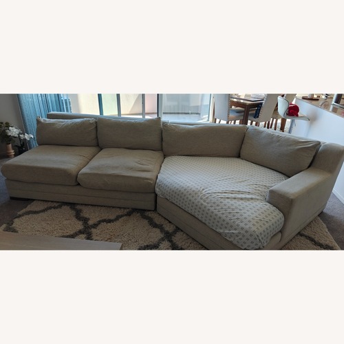 Used Living Spaces Natural Fabric 2 Piece Sectional for sale on AptDeco
