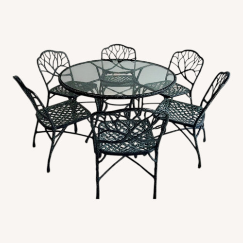 Used Vintage Cast Aluminum Woodland Dining Set for sale on AptDeco