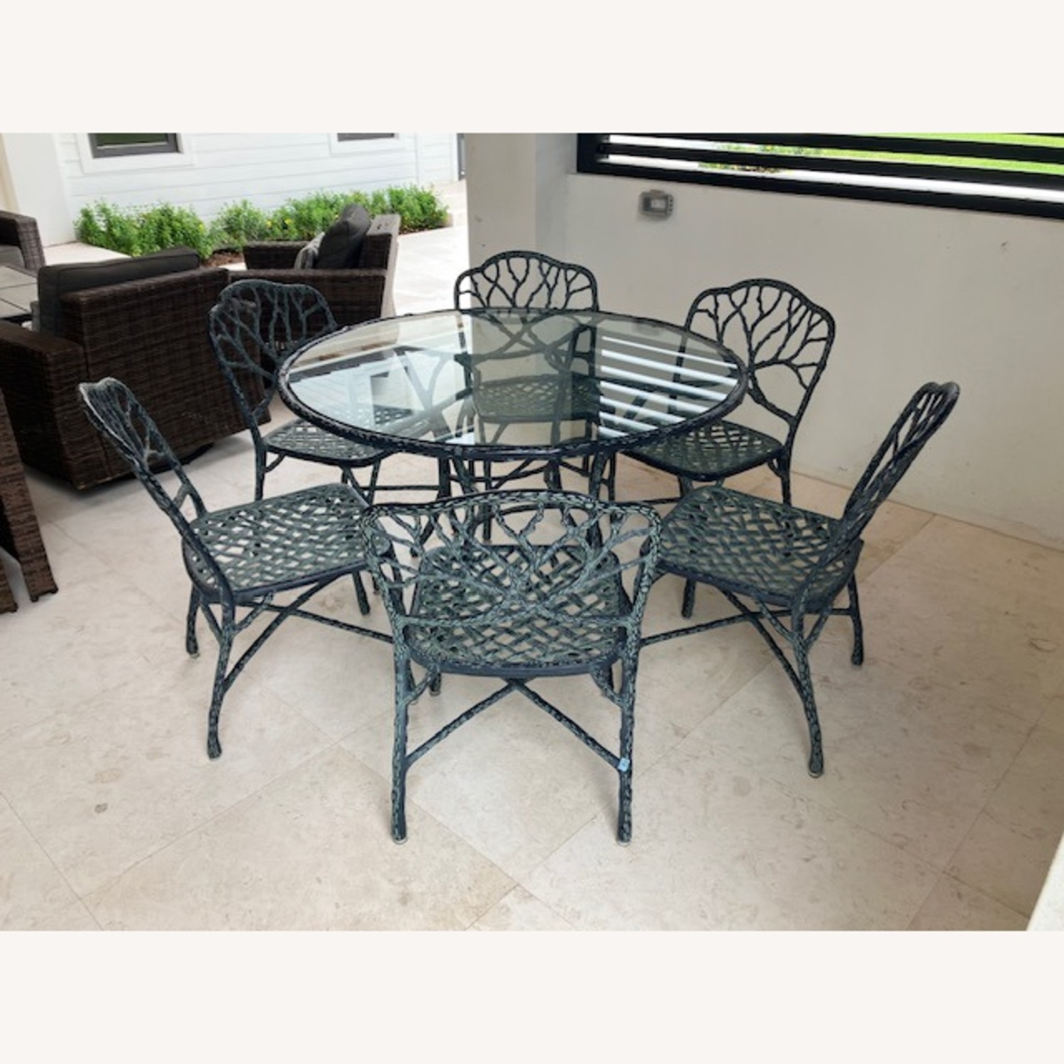 Vintage Cast Aluminum Woodland Dining Set - image-2