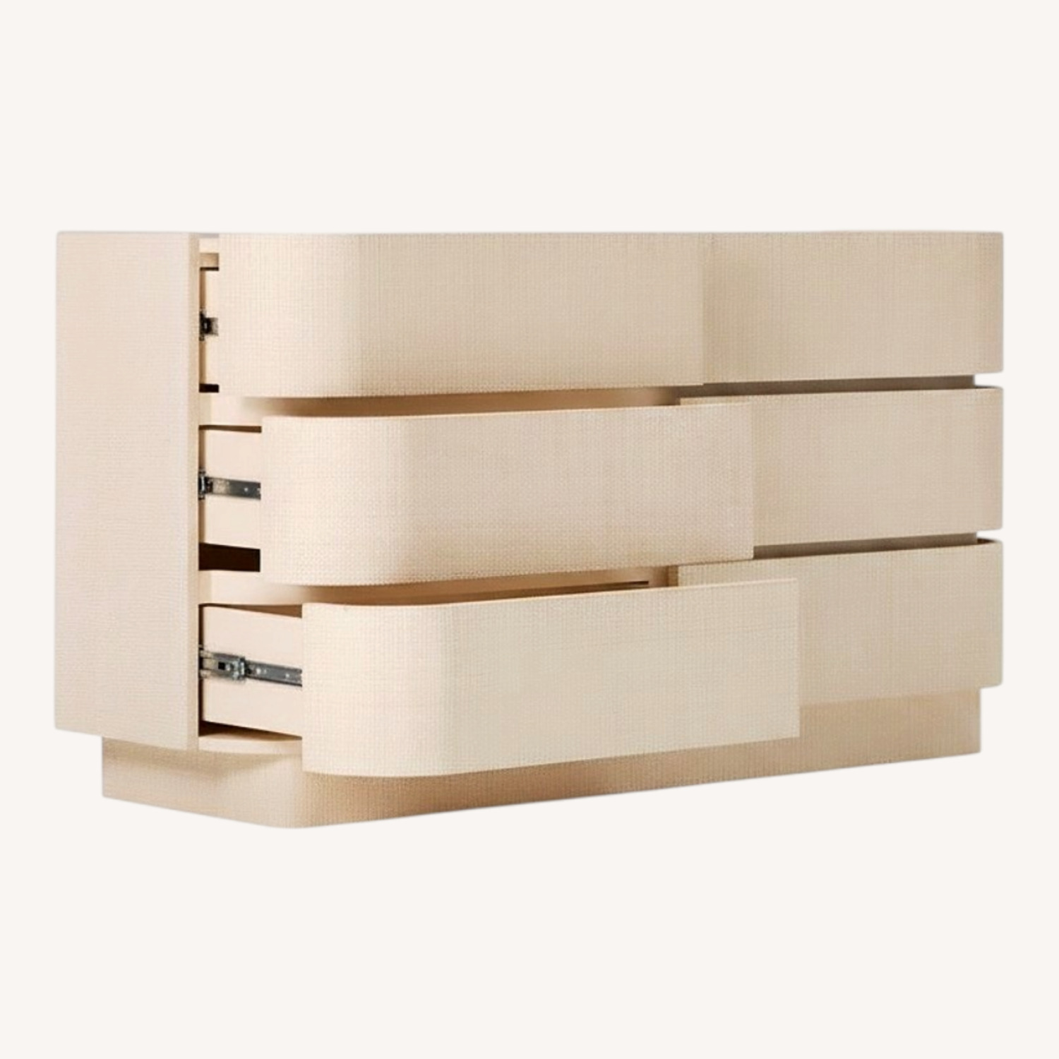 West Elm Solstice Dresser Whitewash Raffia 60” - image-0